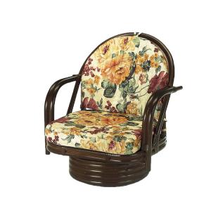 今枝商店 籐 回転座椅子 ミドルタイプ ラタンチェア 座面高24cm