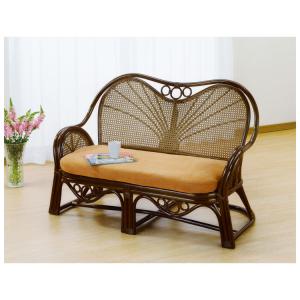 今枝商店 籐 ラブソファ 2人掛けクッション付 幅114cm （ 家具