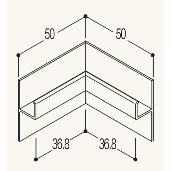 フクビカウンター見切用入隅　1個　FUKUVI 浴室用天井・壁装材　樹脂バスパネル用部材　