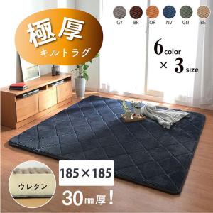 ふんわり 極厚30mm 防音ラグ 約185×300cm グランド ［6カラー
