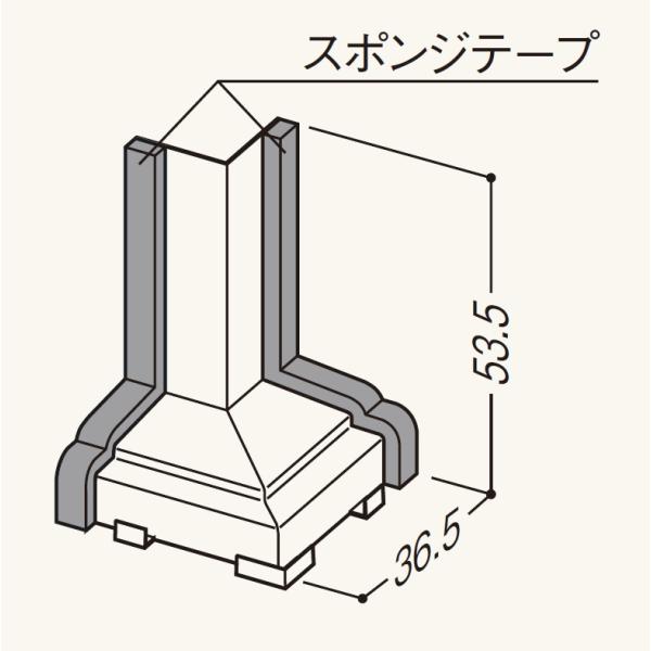 フクビ　バックアップ材出隅　1個　FUKUVI 浴室用天井・壁装材　樹脂バスパネル用部材　防水バック...