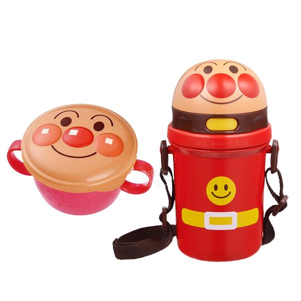アンパンマン ２点セット ストロー付水筒 400ml ボーロカップ