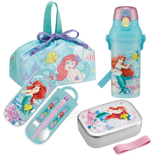 リトルマーメイド アリエル お買得４点セット アルミお弁当箱 370ml トリオ 巾着 プラ水筒 A...