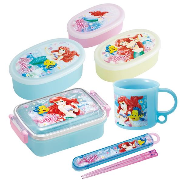 リトルマーメイド アリエル お買得４点セット 抗菌 角型お弁当箱 450ml 箸＆箸箱 コップ シー...