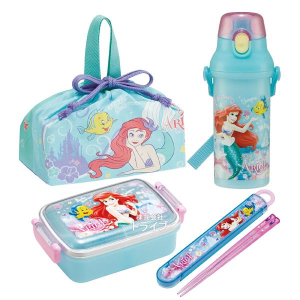 リトルマーメイド アリエル お買得４点セット 抗菌 角型お弁当箱 450ml 箸＆箸箱 巾着 プラ水...