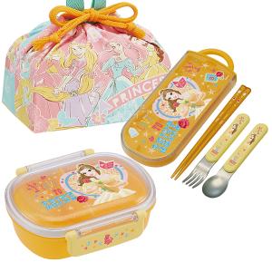 美女と野獣 ベル 小判お弁当箱 トリオ巾着セット （巾着はディズニープリンセス柄）