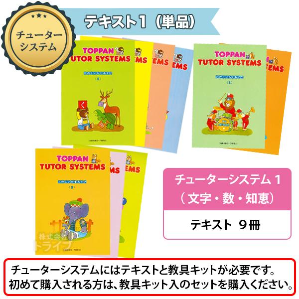 遊び感覚で学べる知育教材 チューターシステム テキスト1「文字・数・知恵」  教具キットは別売