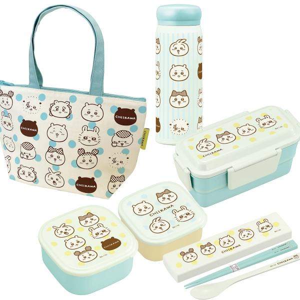 ちいかわ ストライプ お買得５点セット ２段 お弁当箱 600ml コンビ シール容器2P ランチバ...