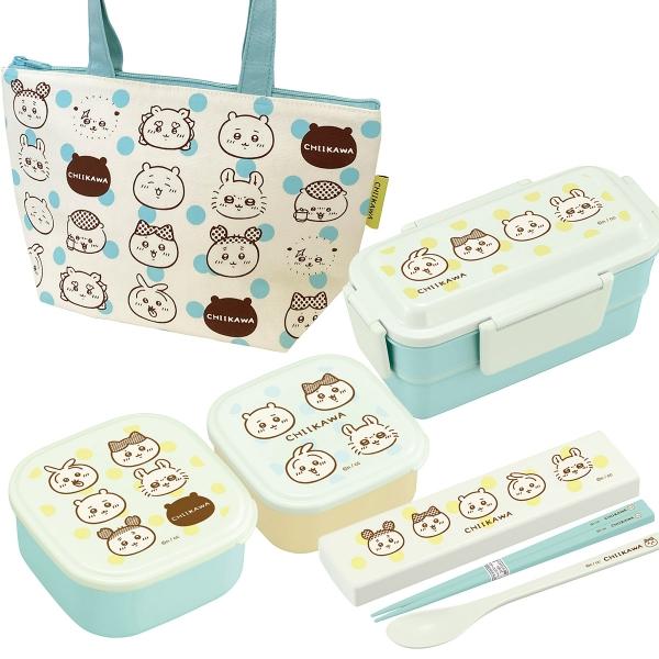 ちいかわ ストライプ お買得４点セット ２段 お弁当箱 600ml コンビ シール容器2P ランチバ...