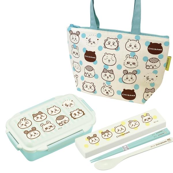 ちいかわ ストライプ ４点ロックお弁当箱 500ml コンビ ランチバッグ セット