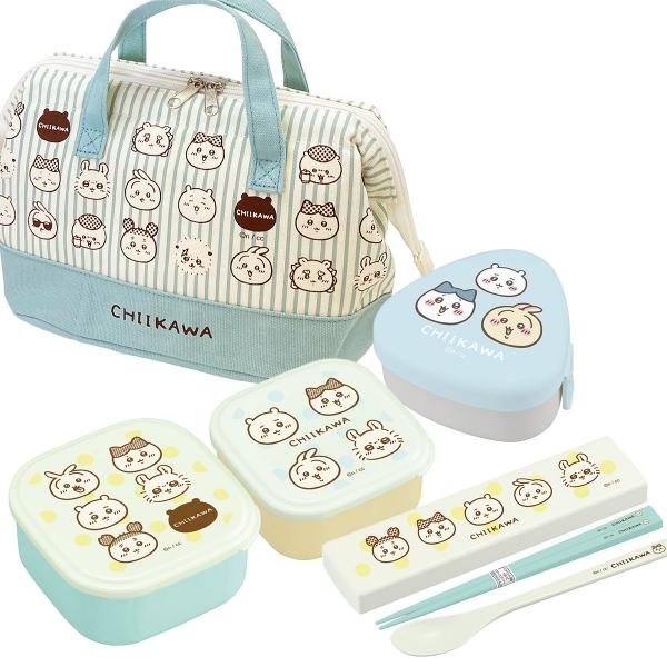 ちいかわ ストライプ お買得４点セット おにぎりケース コンビ シール容器2P がま口ランチバッグ