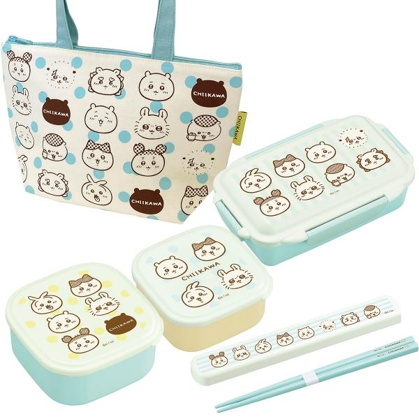 ちいかわ ストライプ お買得４点セット ４点ロックお弁当箱 500ml 箸＆箸箱 19.5cm シー...