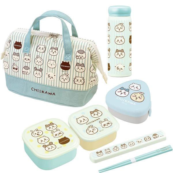 ちいかわ ストライプ お買得５点セット おにぎりケース 箸＆箸箱 19.5cm シール容器2P がま...