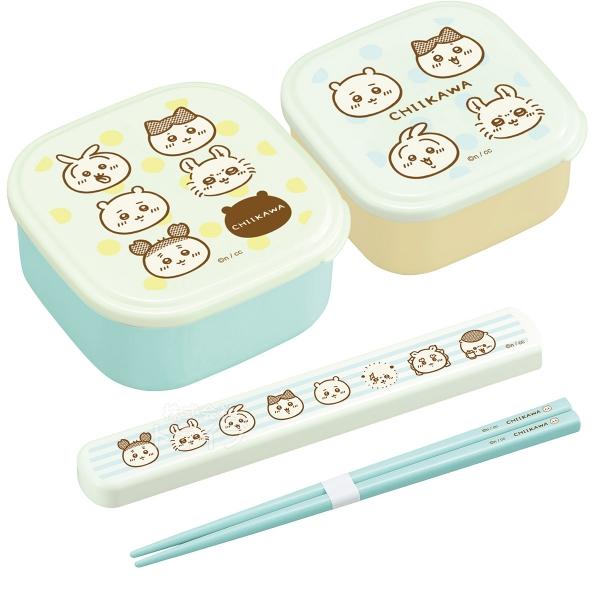 ちいかわ ストライプ シール容器2P 箸＆箸箱 19.5cm セット