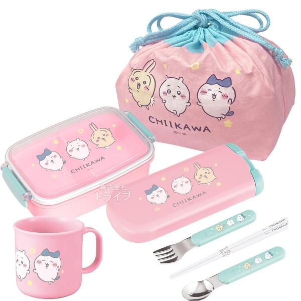 2月上旬入荷予定 ちいかわ キッズ お買得４点セット 角型お弁当箱 500ml トリオ コップ 巾着