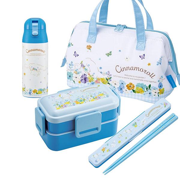 5月中旬入荷予定 シナモロール パステル花柄 お買得４点セット ４点ロック ２段 弁当箱 箸＆箸箱 ...