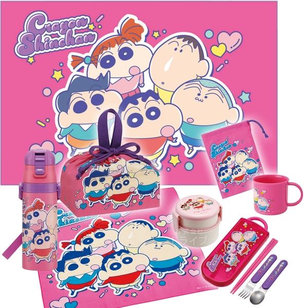 クレヨンしんちゃん 25 お買得８点セット 丸型２段お弁当箱 トリオ 巾着 ランチクロス コップ コ...