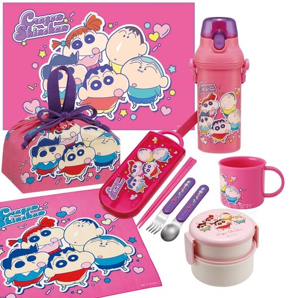 クレヨンしんちゃん 25 お買得７点セット 抗菌 丸型２段お弁当箱 トリオ コップ プラ水筒 巾着 ...