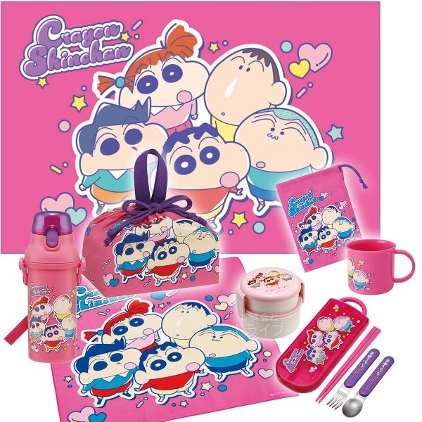 クレヨンしんちゃん 25 お買得８点セット 丸型２段お弁当箱 トリオ 巾着 ランチクロス コップ コ...