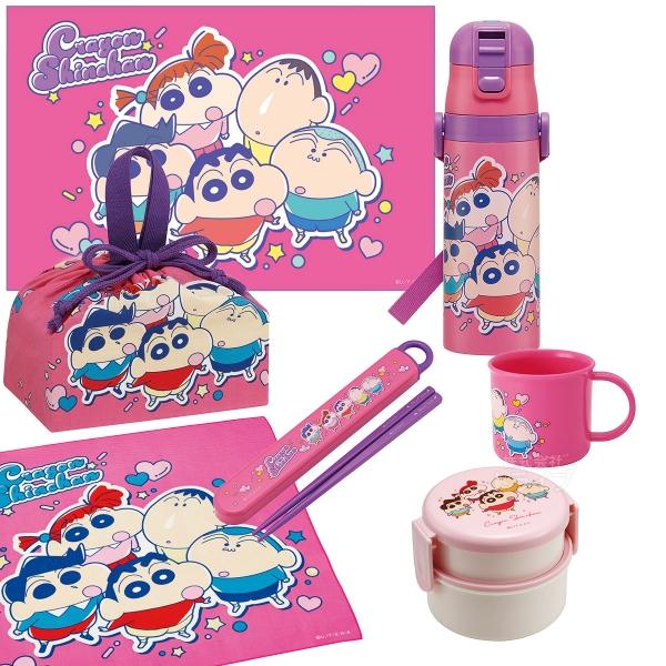 クレヨンしんちゃん 25 お買得７点セット 抗菌 丸型２段お弁当箱 箸＆箸箱 コップ 水筒 巾着 レ...