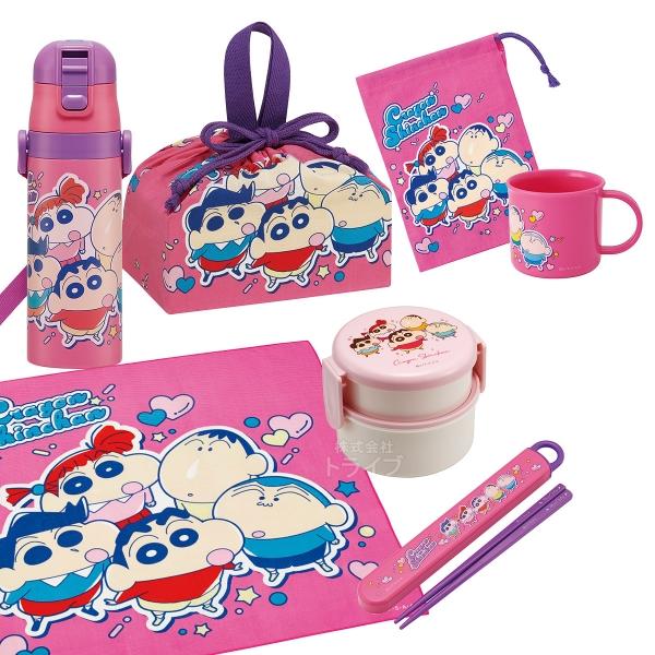 クレヨンしんちゃん 25 お買得７点セット 抗菌 丸型２段お弁当箱 箸＆箸箱 巾着 ランチクロス コ...