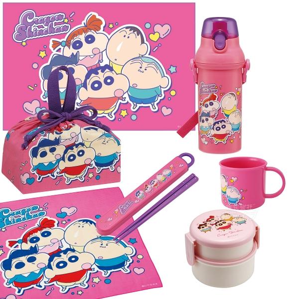 クレヨンしんちゃん 25 お買得７点セット 抗菌 丸型２段お弁当箱 箸＆箸箱 コップ プラ水筒 巾着...