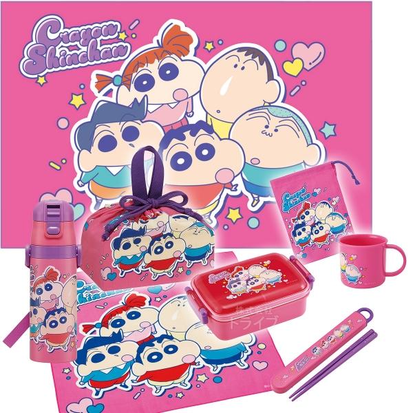 クレヨンしんちゃん 25 お買得８点セット 抗菌 角型お弁当箱 450ml 箸＆箸箱 巾着 ランチク...