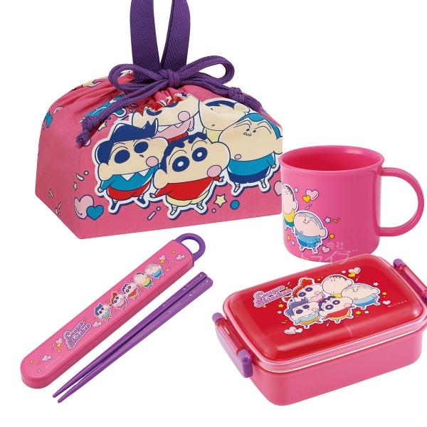 クレヨンしんちゃん 25 お買得４点セット 抗菌 角型お弁当箱 450ml 箸＆箸箱 コップ 巾着セ...