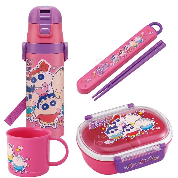 クレヨンしんちゃん 25 お買得４点セット 抗菌 お弁当箱 中子付 360ml 箸＆箸箱 コップ 水...
