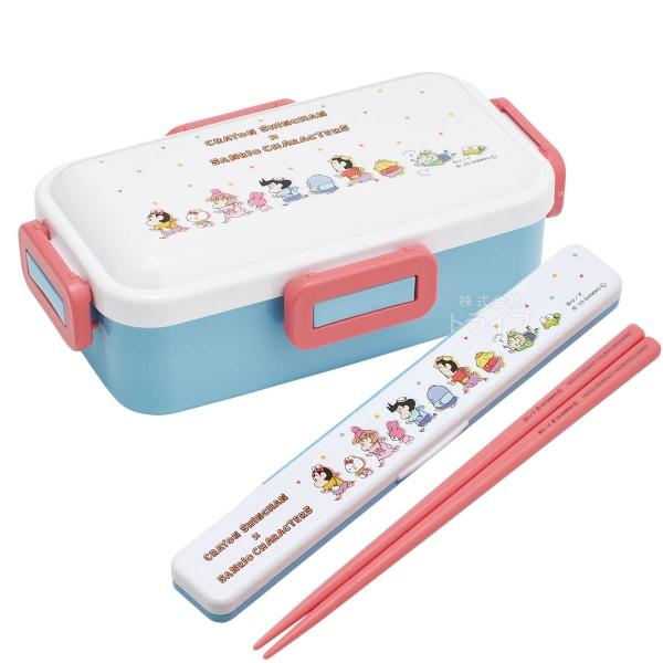 クレヨンしんちゃん × サンリオ 抗菌 ４点ロックお弁当箱 箸＆箸箱 セット
