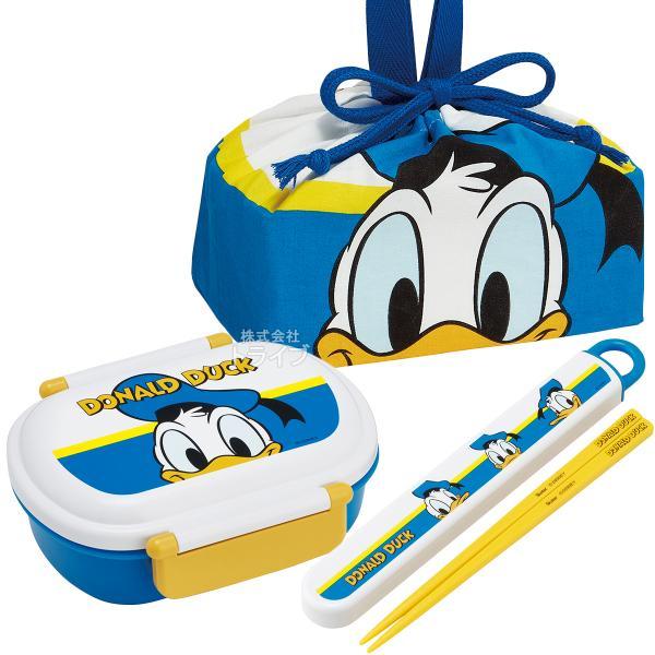ドナルドダック 抗菌 お弁当箱 中子付 360ml 箸＆箸箱 巾着セット
