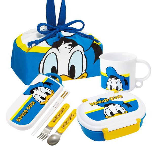 ドナルドダック お買得４点セット 抗菌 お弁当箱 中子付 360ml トリオ コップ 巾着セット