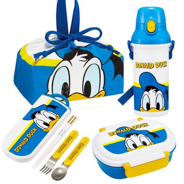 ドナルドダック お買得４点セット 抗菌 お弁当箱 中子付 360ml トリオ 巾着 プラ水筒