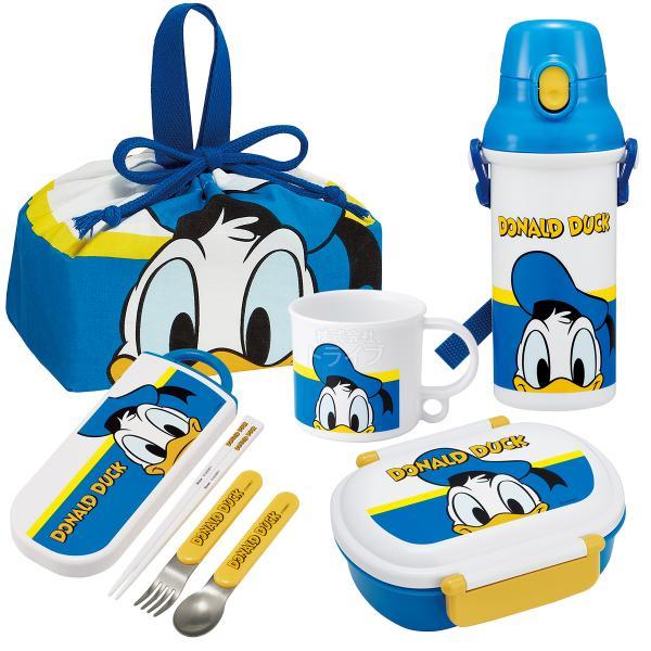 ドナルドダック お買得５点セット 抗菌 お弁当箱 中子付 360ml トリオ コップ プラ水筒 巾着