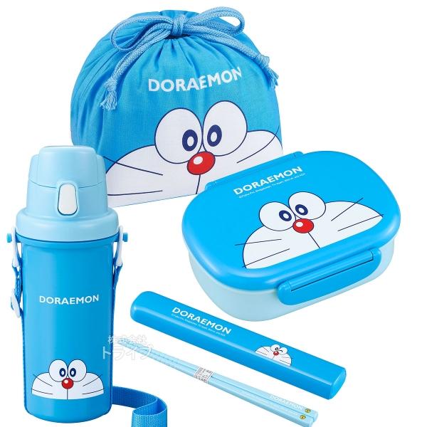 ドラえもん お買得４点セット 小判型お弁当箱 360ml 箸＆箸箱 巾着 プラ水筒