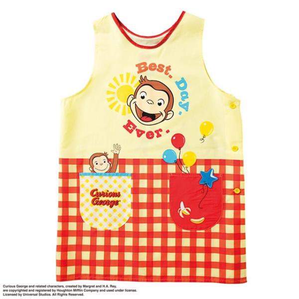 1月上旬入荷予定 エプロン 割烹着 おさるのジョージ こんにちはジョージ  ネコポス対応品 6708...