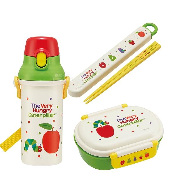 はらぺこあおむし 抗菌 お弁当箱 中子付 360ml 箸＆箸箱 プラ水筒 480ml セット