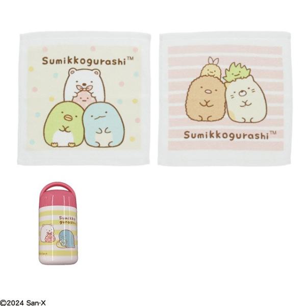 ケース付き ハンドタオル 2絵柄組 すみっコぐらし すみっコでいっしょ899726 置配対応