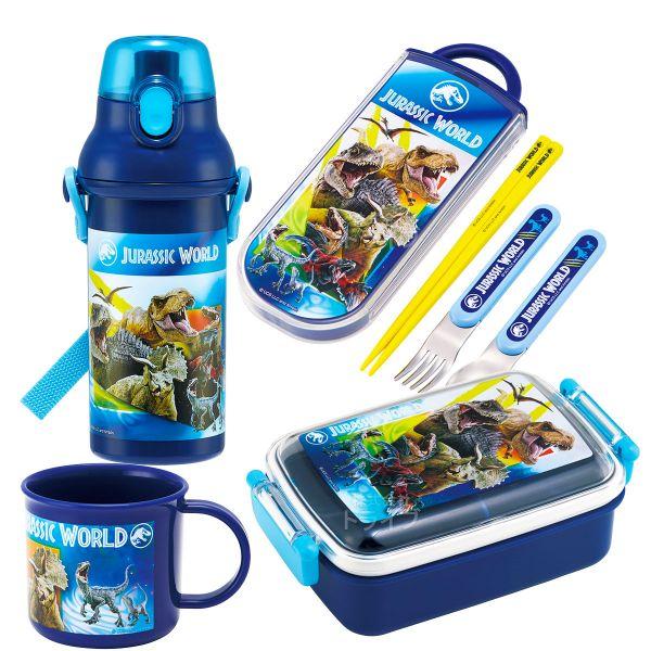 ジュラシックワールド お買得4点セット 抗菌 角型お弁当箱 450ml トリオ コップ プラ水筒
