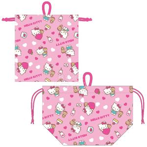 ハローキティ 巾着 3枚セット 870917 キティ サンリオ 給食袋 コップ袋