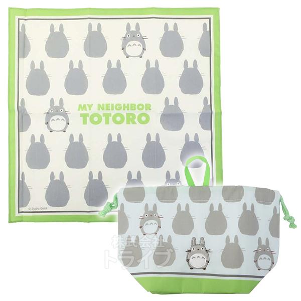 アルミ付きランチ巾着 ランチクロス セット となりのトトロ 大トトロシルエット ネコポス対応品