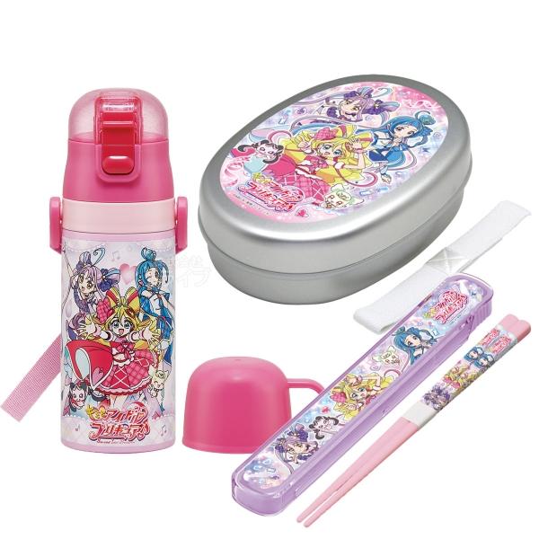 キミとアイドルプリキュア♪ アルミお弁当箱 箸＆箸箱 ストロー飲み2WAY水筒 セット