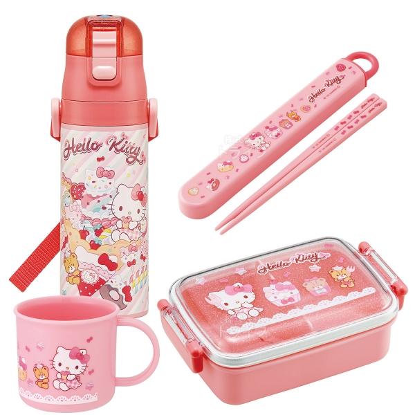 2月下旬入荷予定 ハローキティ 26 お買得４点セット 角型お弁当箱 450ml 箸＆箸箱 コップ ...