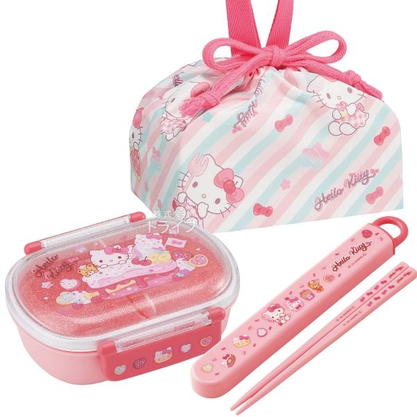 2月下旬入荷予定 ハローキティ 26 お弁当箱 中子付 360ml 箸＆箸箱 巾着セット