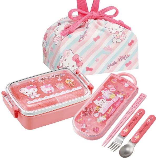 2月上旬入荷予定 ハローキティ 26 角型お弁当箱 450ml トリオ 巾着セット