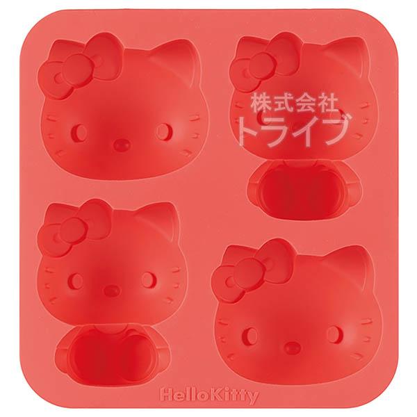 ハローキティ シリコン 立体4個 型 ケーキ マドレーヌ 氷  SLM4 551642