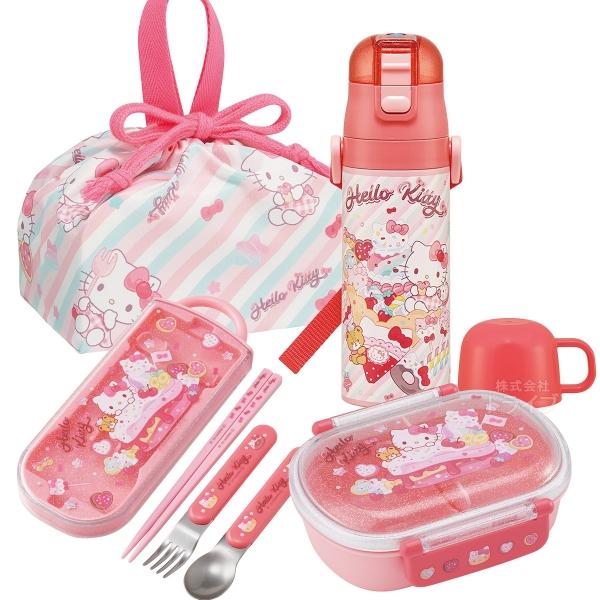 ハローキティ 26 お買得４点セット お弁当箱 中子付 360ml トリオ 巾着 2WAY水筒