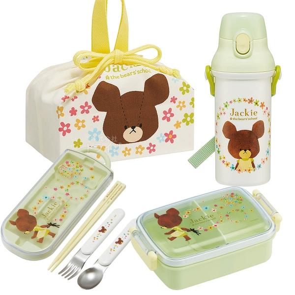 くまのがっこう お買得４点セット 抗菌 角型お弁当箱 450ml トリオ 巾着 プラ水筒