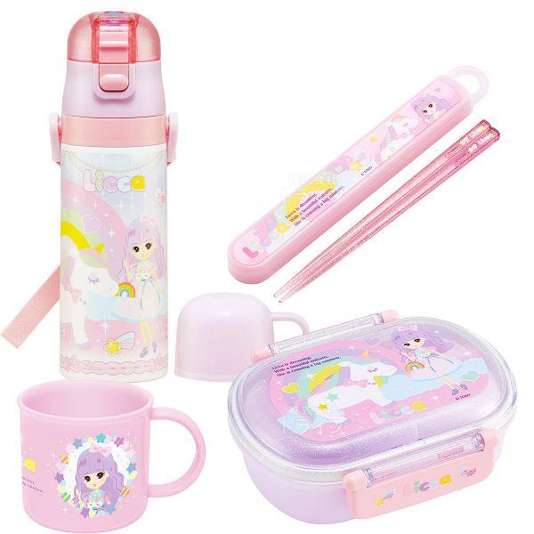 リカちゃん お買得４点セット 抗菌 お弁当箱 中子付 360ml 箸＆箸箱 コップ 2WAY水筒