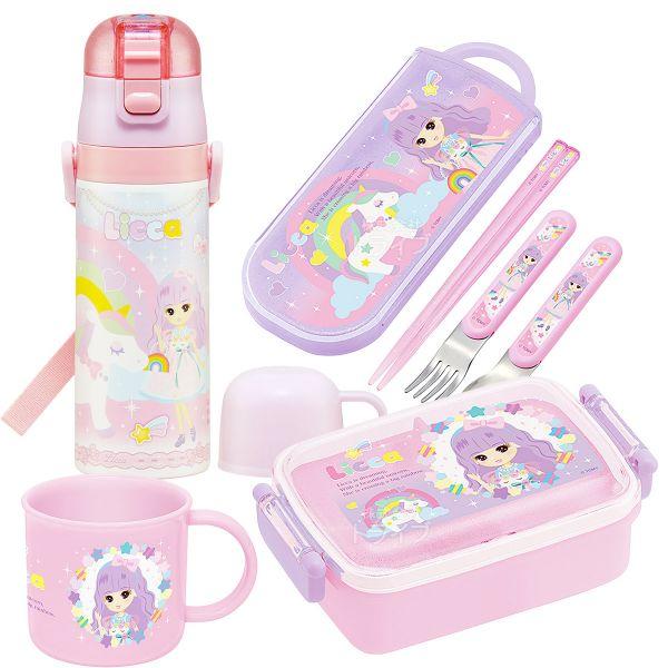 リカちゃん お買得４点セット 抗菌 角型お弁当箱 450ml トリオ コップ 2WAY水筒
